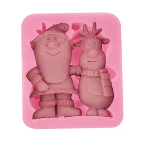 Moule en silicone 3D rectangulaire populaire, texture fine, motif père Noël et rennes, pour décoration de gâteaux et fondants DIY - Product Image 6