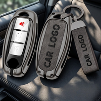 Housse de clé de voiture en cuir robuste avec cadre métallique anti-rayures pour clé Nissan, accessoires sur mesure