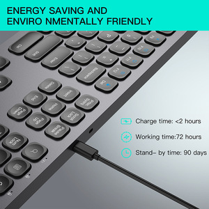 Juego de teclado y ratón inalámbricos con carga TYPE-C, tijera silenciosa, película fina, simple - Product Image 3