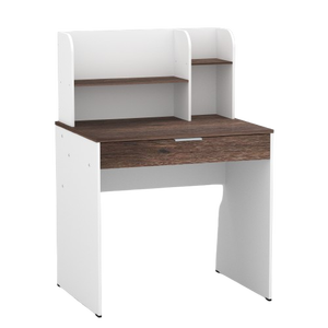 โต๊ะเขียนหนังสือพร้อมลิ้นชัก รุ่นซานเรโม สีน้ำตาลและสีขาว ผลิตจากแผ่นไม้อัดอนุภาคคุณภาพสูงเคลือบกระดาษ สำหรับการเรียนที่บ้าน - Product Image 2