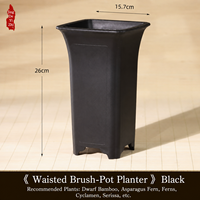 Pot de fleurs carré en résine 15,7 cm, plusieurs trous de drainage, écologique, style chinois simple, pour utilisation sur bureau ou dans un jardin, idéal pour orchidées et bonsaïs