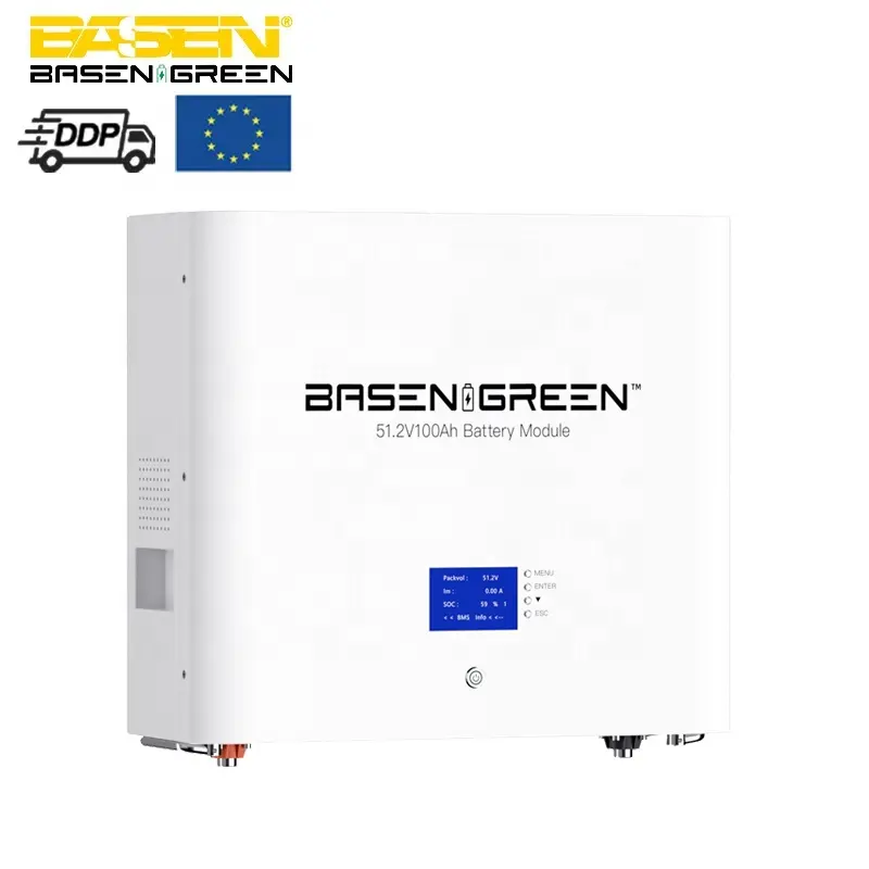 Inverter stok Eu baterai Lithium 48V 51.2V 200Ah 10Kwh Lifepo4 daya dinding terpasang paket baterai sistem energi surya