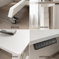 Bureau d'ordinateur mobile électrique à levage rapide, table d'appoint en bois sur roulettes pour chambre et bureau à domicile