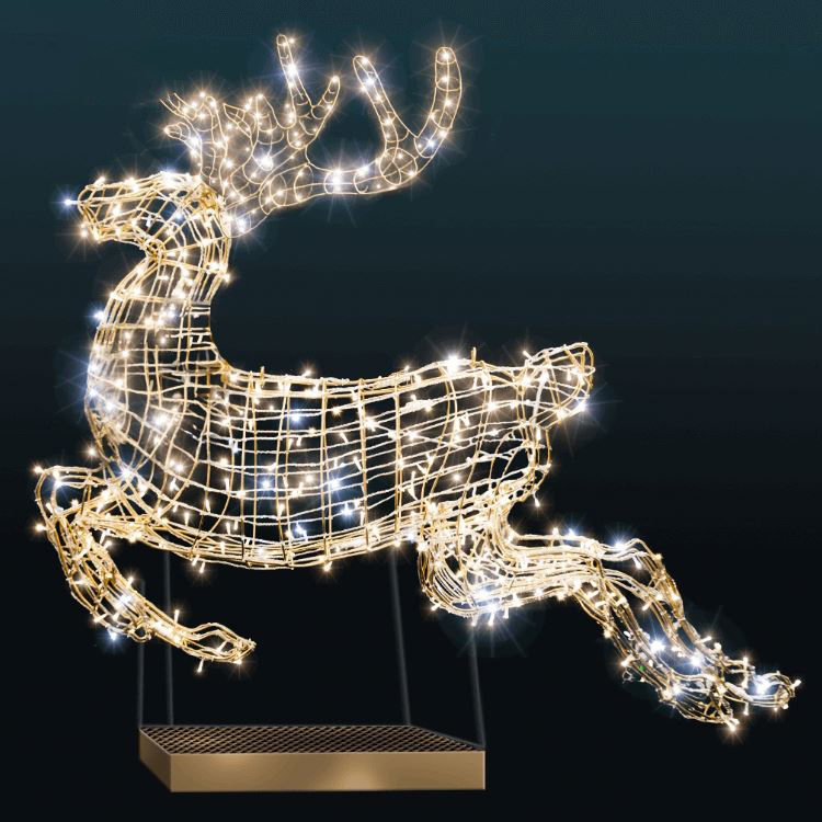 Holiday Decoration Outdoor Waterproof Large Christmas Reindeer Motif Light Custom 3D Decoration Reindeer Light