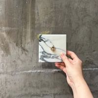 Panel Decorativo de Pared de Mármol Natural de Lujo STONEKOCC con Logotipo Personalizado, 10*10*1.4CM, Blanco Ónix, Calacatta Viola, Rosa, Verde