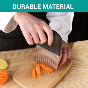 อุปกรณ์ครัวสแตนเลส ที่ตัดมันฝรั่งรูปทรงคลื่น มีดตัดแบบหยัก - Product Image 6