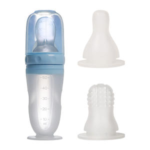 Ensemble de biberons en silicone magique 3-en-1 OEM, design unique, personnalisation d'usine pour les bébés de 0 à 12 mois, inclut cuillère et <span class=keywords><strong>tétine</strong></span> - Product Image 6
