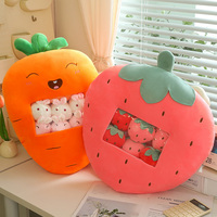 Coussin décoratif créatif et mignon en forme de chat avec jouets en peluche amovibles