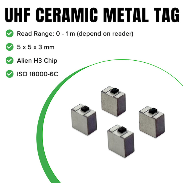TF4005 Waterproof Micro UHF Ceramic Tag 5*5*3mm Asset Passive Anti-Metal 860-960MHz UHF RFID Label Tag for Asset Tracking