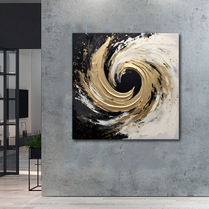 Dipinto a Olio Astratto Geometrico Spesso, Arte Moderna in <span class=keywords><strong>Bianco</strong></span> <span class=keywords><strong>e</strong></span> <span class=keywords><strong>Nero</strong></span>, Decorazione Murale su Tela di Lino - Product Image 4