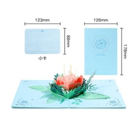 Kartu tiga dimensi bunga peoni 3D, Hari Ibu Guru berkat hadiah kartu ucapan