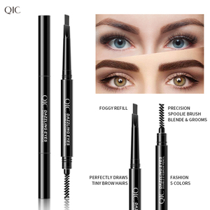 QIC – <span class=keywords><strong>crayon</strong></span> à sourcils triangulaire éblouissant à double tête, rotatif, imperméable, lisse, naturel, longue durée, noir, brun foncé - Product Image 3
