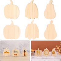 Ensemble de 9 pièces de blocs de citrouille en bois inachevé Décoration de table de Thanksgiving sur le thème de l'automne Bricolage pour la récolte Découpes en bois