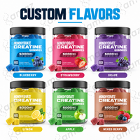 Gummies de créatine monohydrate 5000mg sous marque privée OEM, supplément de nutrition sportive pour la force et les performances, 60 gummies, fabricant