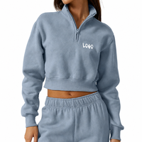 Ensemble de sweat-shirts pour femmes avec logo artisanal personnalisé, manches longues, de haute qualité, résistant, ample, ensemble de sweat-shirts de sport pour femmes
