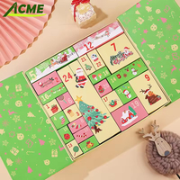 Calendrier de l'Avent de Noël Vert Personnalisé 2025 – Boîte Cadeau Mystère avec Compte à Rebours, Lamination Mate, Carton Rigide Recyclable, Fermeture Magnétique