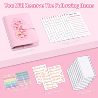 Carnet A6 transfrontalier à feuilles mobiles, avec fermeture éclair, en cuir PU Macaron, pour ordinateur portable et budget, fabriqué en Chine
