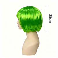 Perruque courte bob multicolore vibrante à franges plates, idéale pour le cosplay, Halloween, le carnaval et les soirées déguisées – Meilleure vente