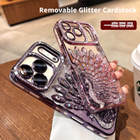 Étui de luxe scintillant effet diamant pour iPhone 17 16 Pro Max avec protection d'objectif, coque fine antichoc ornée de strass étincelants