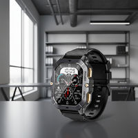 Nouvelle montre connectée C28, style sport outdoor, couleur noir-vert, grand écran TFT de 2,01 pouces, répondre aux appels, anti-chute, boîtier robuste, IP68