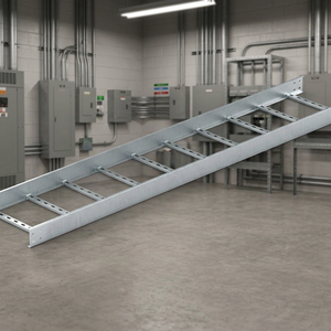 Bandeja portacables industrial de 100 mm con riel lateral sólido de acero inoxidable 304 - Product Image 4