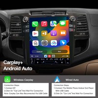 STWEI Écran de Style Tesla Carplay Android 14 12.1'' pour Toyota Fortuner Hilux Revo 2004-2015, Autoradio Lecteur Multimédia GPS NAVI