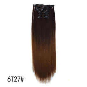Extensions de <span class=keywords><strong>cheveux</strong></span> dégradées de couleur européennes et américaines 16 Card <span class=keywords><strong>Clip</strong></span> Hair 6 pièces - Product Image 4