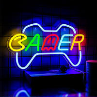 Letrero Luminoso LED con Diseño de Control de Videojuegos, Decoración para Dormitorio de Niños, Sala de E-sports, Bar de Juegos, Transmisión en Vivo