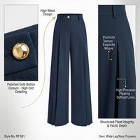 Pantalon Palazzo Droit de Qualité Supérieure pour Vente en Gros, Modèle ODM, Coupe Ample Professionnelle, Mélange de Polyester, Tissage Exquis, Longueur Intégrale