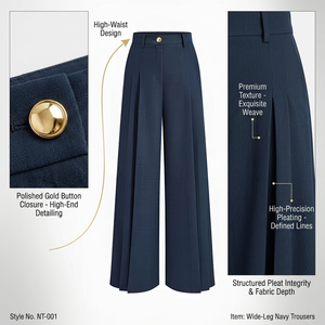 <span class=keywords><strong>Pantalones</strong></span> Palazzo Rectos Premium al por Mayor <span class=keywords><strong>para</strong></span> Boutique, ODM, Ajuste Holgado Profesional Ejecutivo, Mezcla de Poliéster, Tejido Exquisito, Largos - Product Image 2