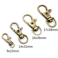 Fermoirs pivotants en alliage de zinc pour porte-clés DIY, 9x23mm 14x32mm 16x36mm 17x38mm, 8 couleurs