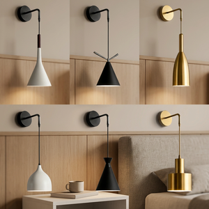 Lámpara de Pared Minimalista con Pantalla de Metal en Forma de Cono, E27 LED 2700K, Luz Blanca Cálida, Iluminación para Sala de Estar, CRI 90, 50000 Horas de Duración - Product Image 2