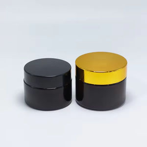 Envases Cosméticos al por Mayor de 30g 50g 60g 100g 120g 150g 240g 270g, Tarro de Vidrio Ámbar para Crema Facial con Tapa de Rosca Negra o Dorada - Product Image 4