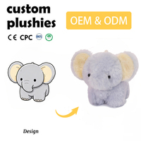 Personnalisation d'échantillons, ODM, OEM, Peluche Éléphant Personnalisée, Jouet en Peluche Doux, Animal en Peluche Rouge, Poupée Mignonne, Cadeau pour Enfants, Fabricant OEM