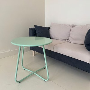 Table d'appoint minimaliste en <span class=keywords><strong>fer</strong></span> <span class=keywords><strong>forgé</strong></span> pour chambres d'hôtes, table basse ronde pour <span class=keywords><strong>salon</strong></span>, mini table à café - Product Image 4
