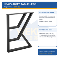 Pieds de table de salle à manger d'extérieur robustes, noirs, de style minimaliste moderne, avec pieds irréguliers, pour cuisine et salon