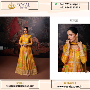 Le dernier nouveau créateur de Sayuri présente la collection de costumes en gros de l'Eid brodés en Georgette par Royal Export - Product Image 5