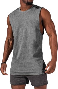 Débardeur à col rond en fibre de bambou avec logo personnalisé de haute qualité pour hommes maillot de corps de gymnastique athlétique à entraînement décontracté à séchage rapide - Product Image 3