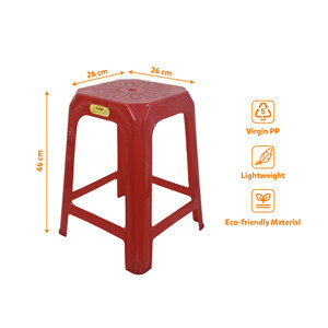 Lightweight Modern <b>Stool</b> Easy Clean Weather Resistant PP Plastic Seat for Indoor Outdoor Commercial Use Strong Stable Square - Product Image 1