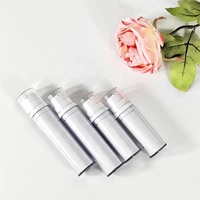 Flacon pompe ovale élégant 30/50 ml en PP/AS blanc avec logo estampé à chaud pour sérum, shampoing, lotion et soins corporels