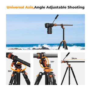 Cabezal de Trípode Hidráulico para Video K&F Concept T254A7+<span class=keywords><strong>FH</strong></span>-03 con Eje Central Horizontal, Placa Monopié Plegable y Desmontable con Bloqueo de Hebilla - Product Image 5