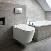 Toilette intelligente de luxe avec ouverture de siège automatique par détection radar et fonctions de bidet chauffant pour sanitaires modernes