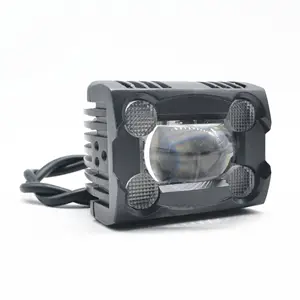 DRL Màu Kép U20 Xe Máy LED Mini Ống Kính Máy Chiếu Xe Hơi Xe Tải Off Road Đèn Làm Việc Spotlight Chùm Cao Led Đèn Pha Ống Kính