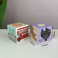 Mainan Edukatif Mendukung Kustomisasi Pribadi Berlapis UV Dicetak Puzzle Ajaib 7cm 3x3 Speed Cube