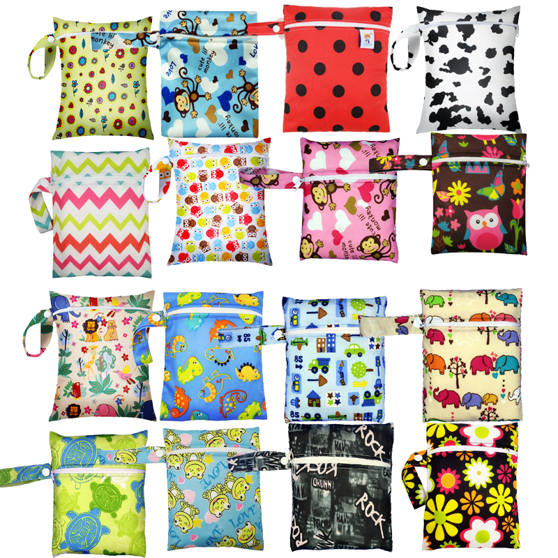 16*20 см карманная влажная сумка, водонепроницаемые Многоразовые мешки для подгузников, дорожные Детские мешки для подгузников PUL, маленькие размеры, влажные сухие мешки, оптовая продажа, мешки для влаги