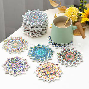 Sous-verres en porcelaine de Quanzhou, forme irrégulière, motif floral, isolants thermiques, absorbants, en céramique, pour accessoires café et thé - Product Image 5