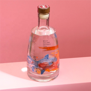 Super Flint Botella de vidrio plano al por mayor 330ml 500ml 750ml 1000ml Vodka vacío Whisky <span class=keywords><strong>Gin</strong></span> Tequila Brandy Ron con sellado de corcho - Product Image 3