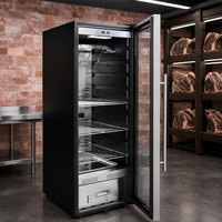 Armoire de maturation à froid pour viande avec affichage numérique, humidité réglable, tiroir, 3 niveaux de rayonnages, intérieur en acier inoxydable, LED