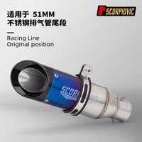 Nouveau silencieux d'échappement universel en acier inoxydable de 51 mm pour moto SR Muffler DB Killer GP-Project R6/R15/R1/R3/MT07/Tmax155/GSX250/PCX125