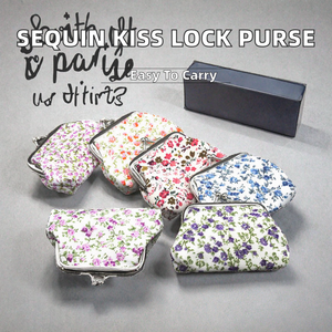 Portefeuille à main unisexe en tissu à paillettes réversible de 3 pouces, multifonctionnel, portable, avec sangle détachable, fermeture à boucle, petite pochette à monnaie scintillante - Product Image 2